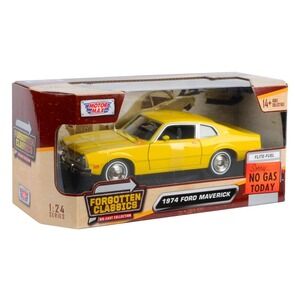 1974‎ FORD MAVERICK YELLOW 1/24 DIECAST MODEL CAR BY MOTORMAX 73326